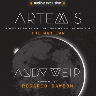 The cover for the audiobook of "Artemis," by Andy Weir, available on Audible.