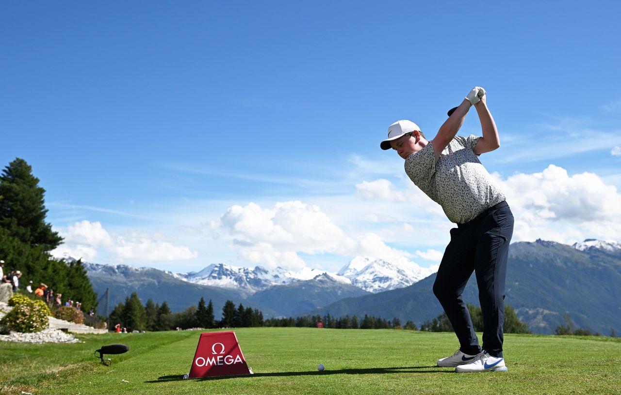 Robert MacIntyre in action in the Omega European Masters, where he made Europe&#039;s Ryder Cup side