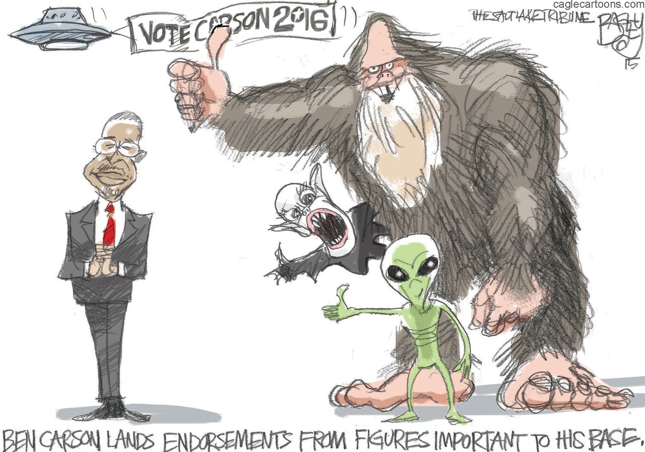 Political cartoon U.S. Ben Carson 2016