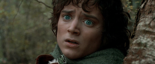 Frodo looking scared in Lord of The Rings
