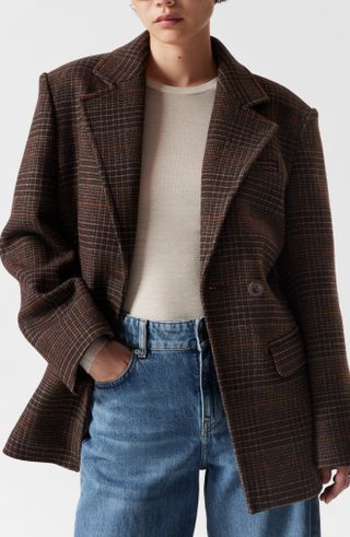 & Other Stories, Plaid One-Button Blazer