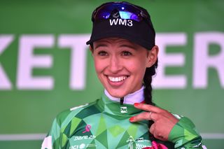 Kasia Niewiadoma (WM3 Pro Cycling) in the green jersey