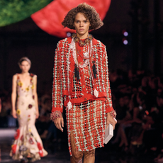 Chanel Spring/Summer 26 catwalk red tweed look