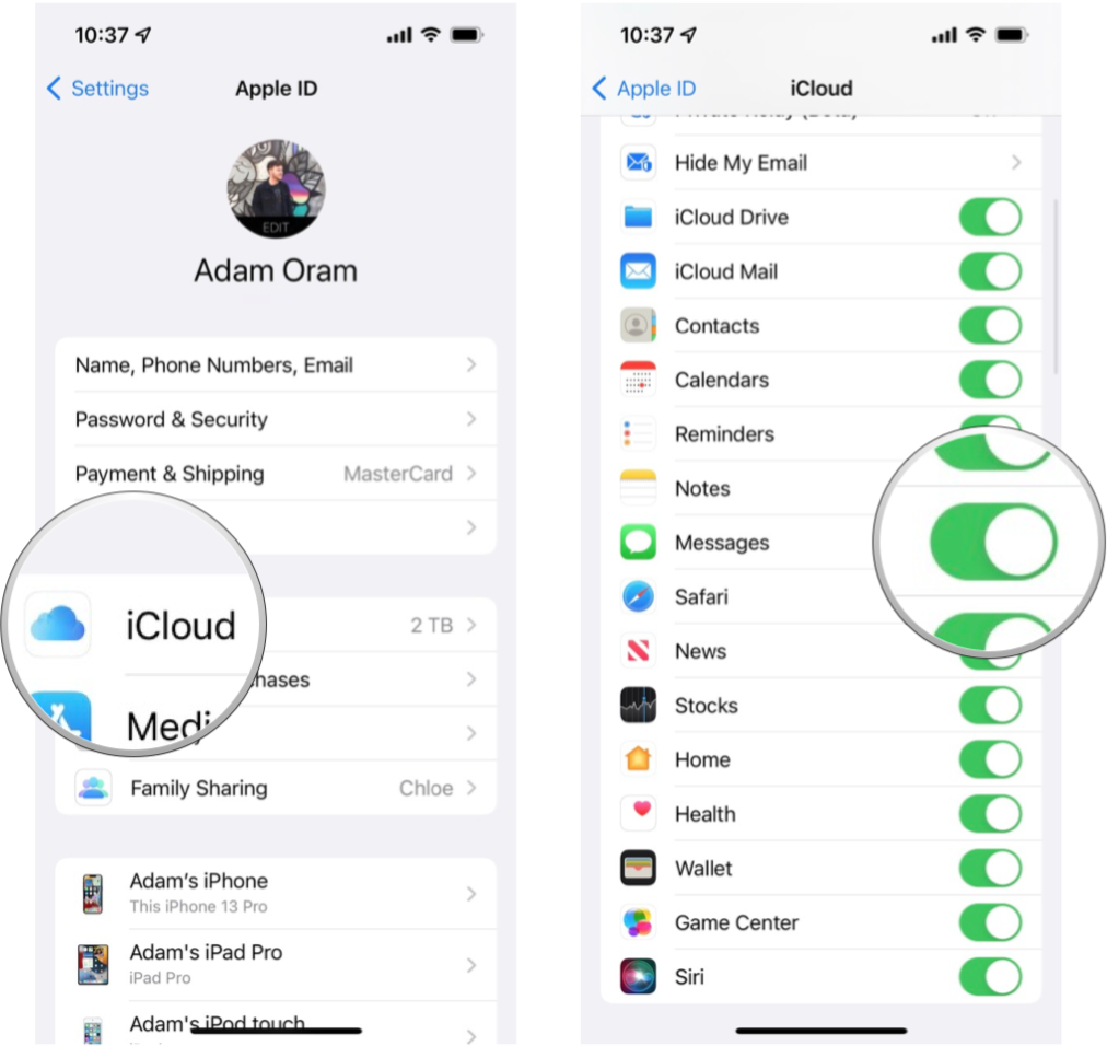 can you see sms messages on icloud