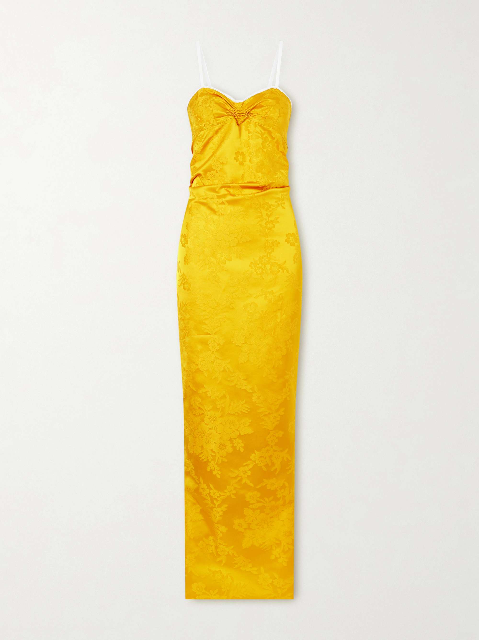 Floral-Jacquard Cotton-Blend Gown