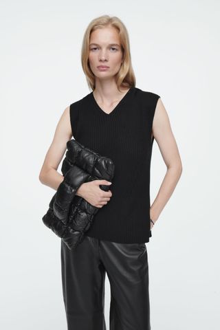 Pillow Quilted Clutch - Leather