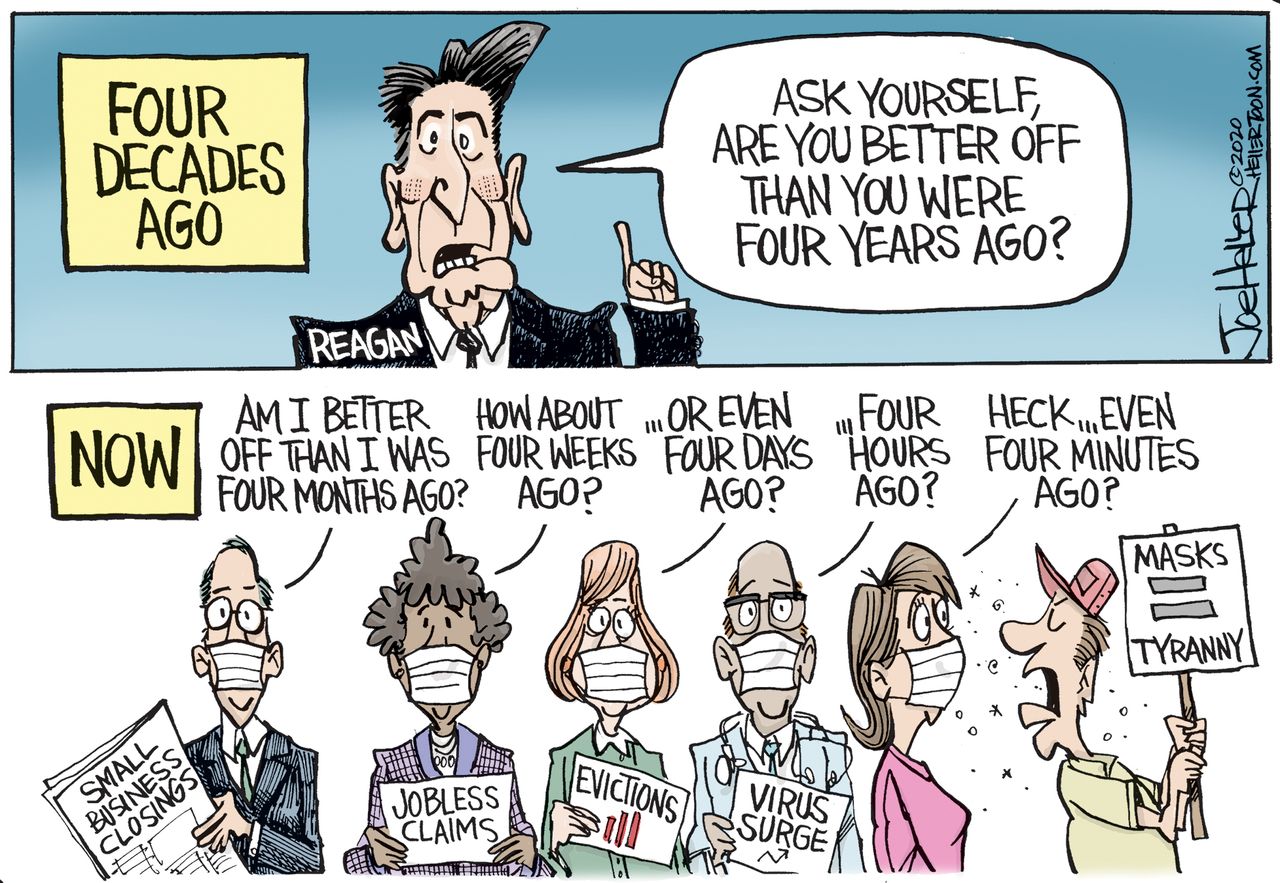 Editorial Cartoon U.S. Ronald Reagan 2020 coronavirus