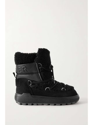 Chamonix shearling, textured leather and suede snow boots