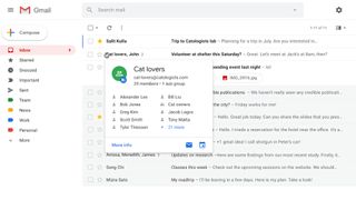 Gmail's interface with Google Groups option displayed