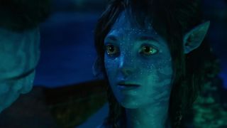 Sigourney Weaver as Kiri, Na'vi and daughter to Sully in Avatar: The Way of Water