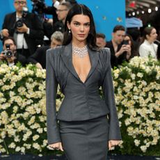 An image of the waisted blazer trend on the 2025 Met Gala red carpet.