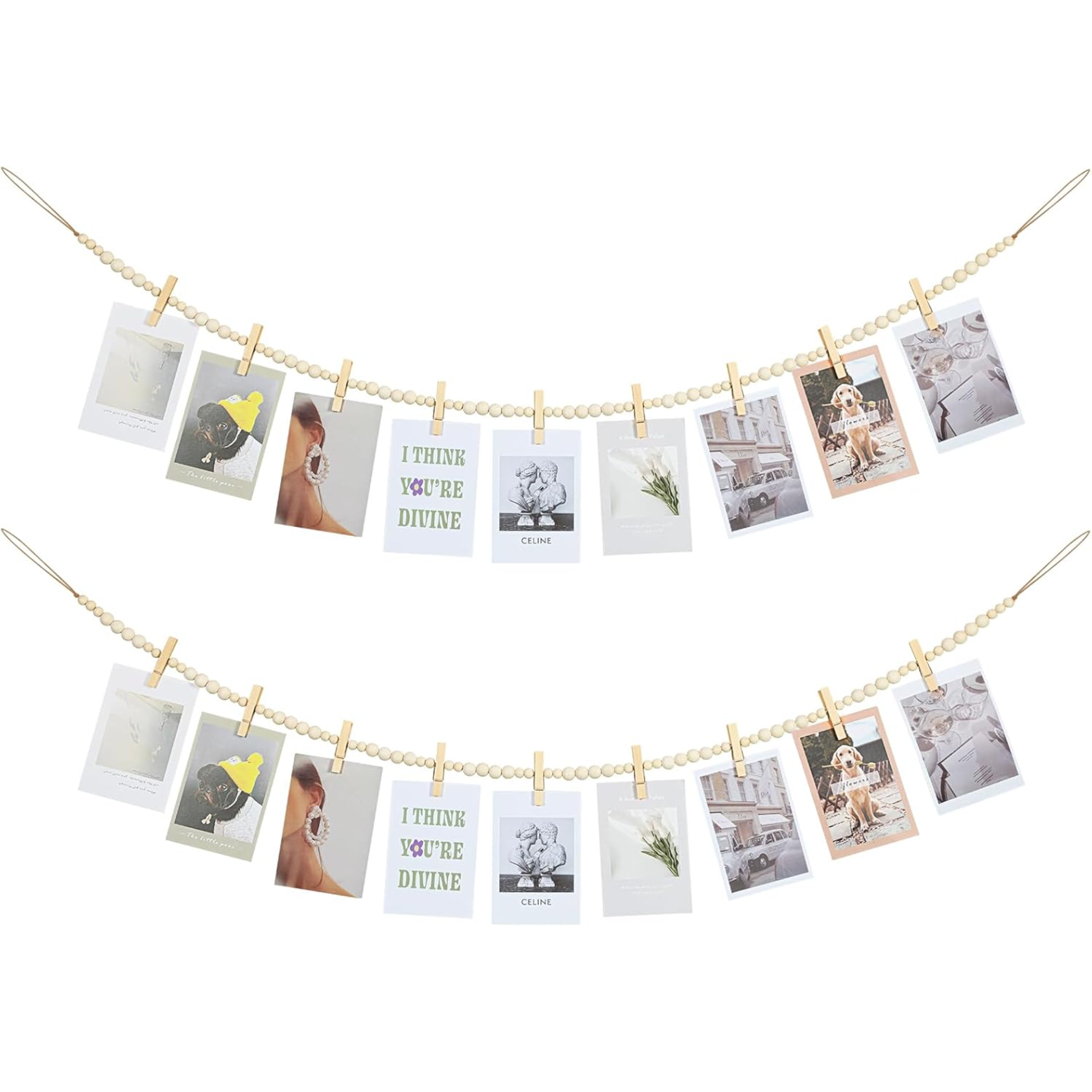 a set of hanging pictures