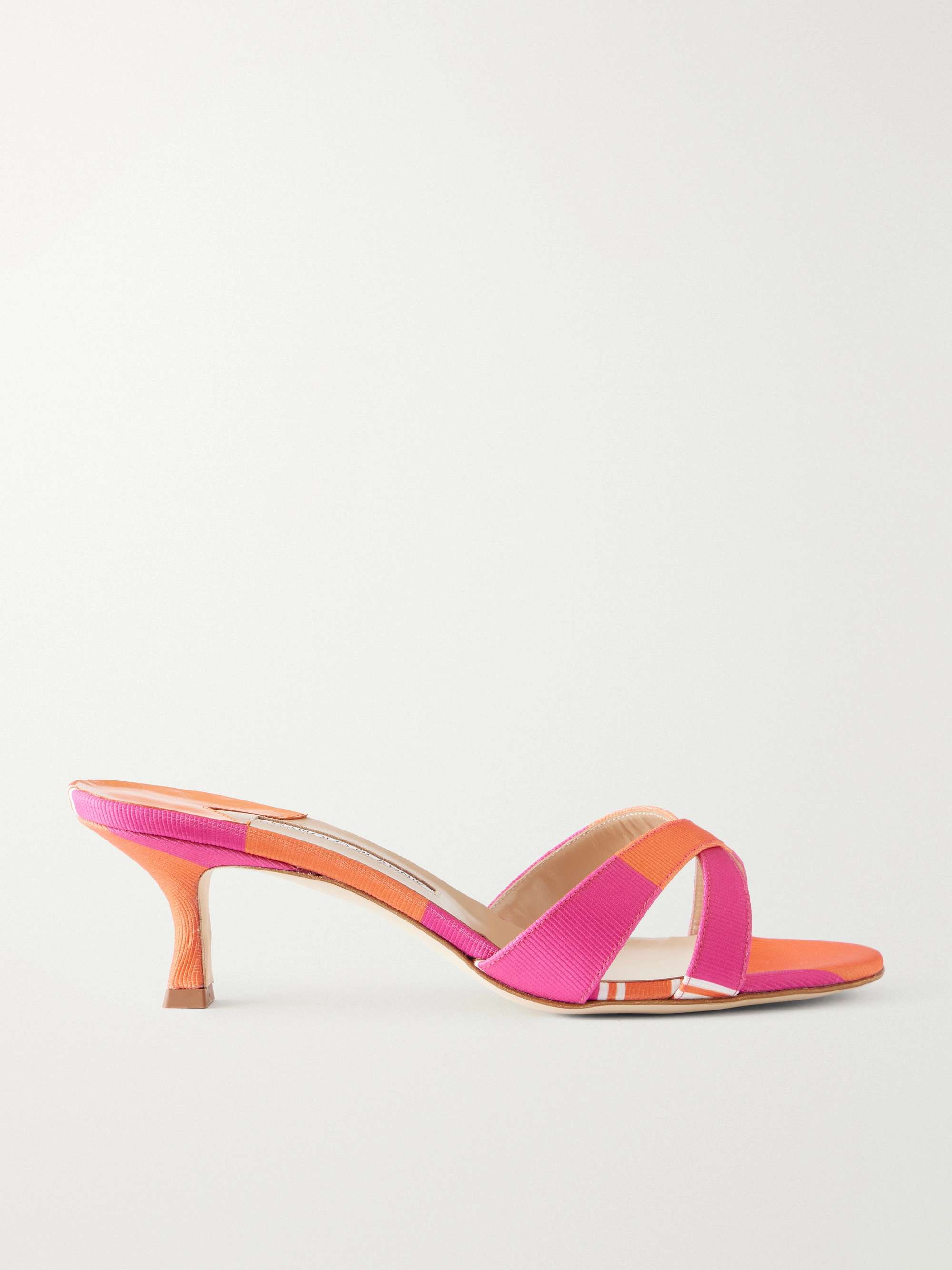 + Emilia Wickstead Callamu 50 Striped Grosgrain Mules