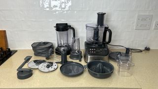 Kenwood MultiPro OneTouch Food Processor and Blender with accessories on kitchen counter