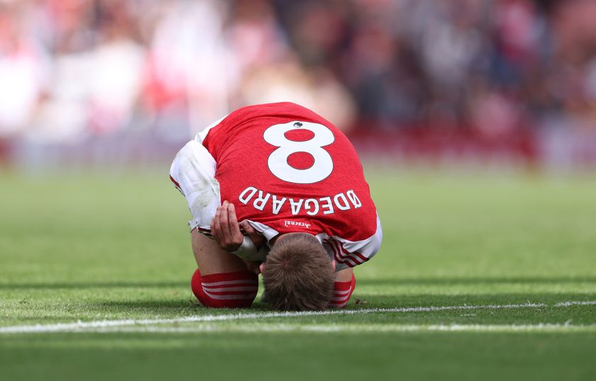 Martin Odegaard injured his shoulder against Forest