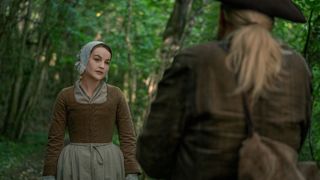 Rachel Hunter encounters Arch Bug in Outlander season 7 episode 8