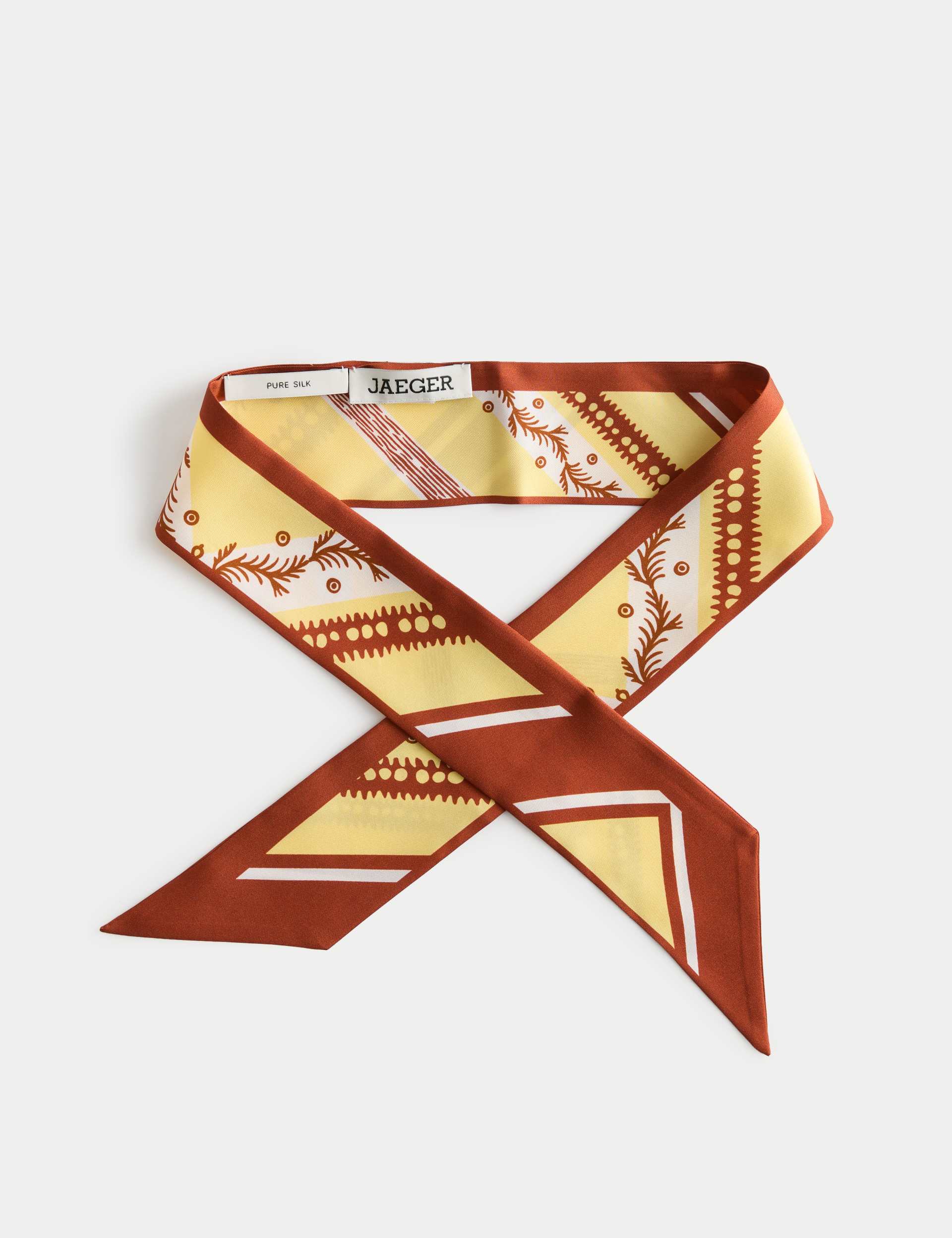 Silk Cotton Thin Tie - Yellow Print