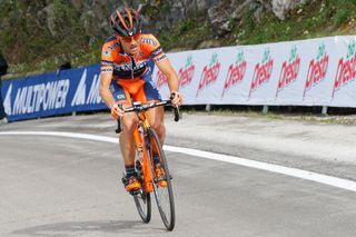 Damiano Cunego attacks on the final climb