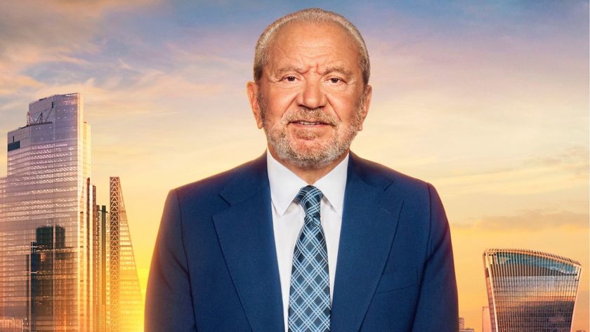 Lord Alan Sugar from The Apprentice with the City of London in the background