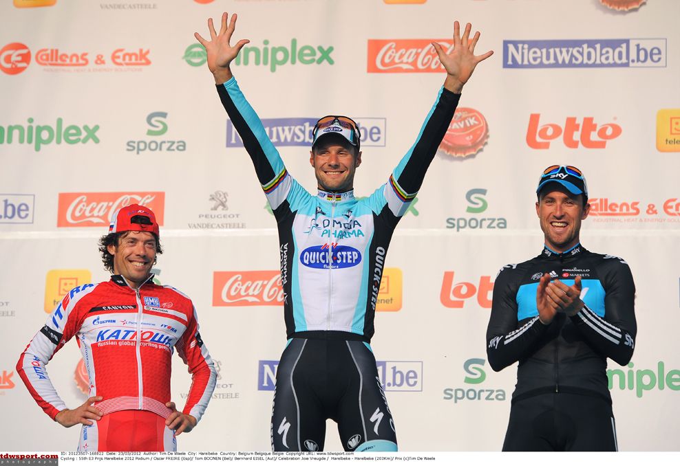 The 2012 E3 Harelbeke podium