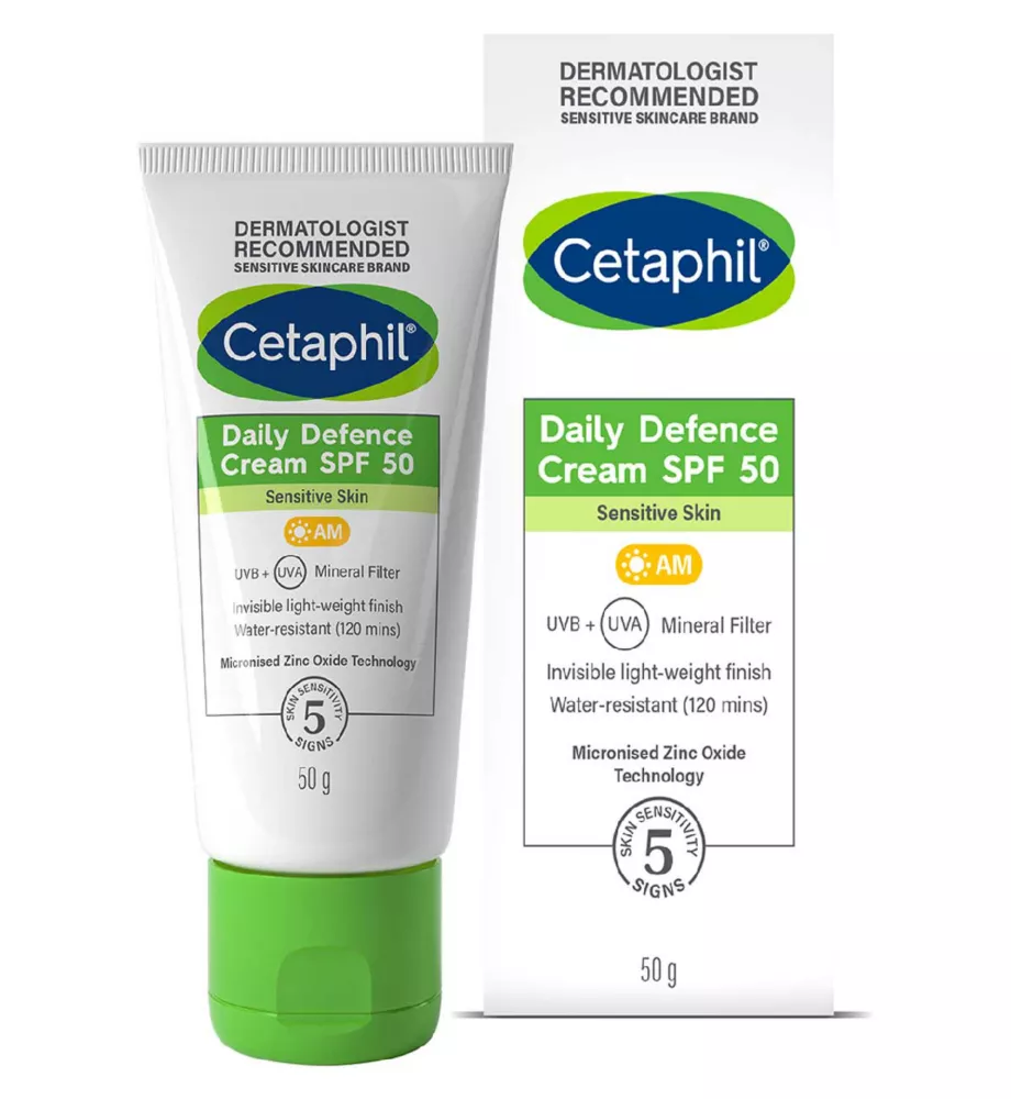 Cetaphil Daily Defence Cream Spf50, With Uva/uvb Filters for Sensitive Skin, 50g