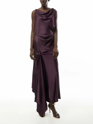 Victoria BeckhamAsymmetric Draped Midi Dress