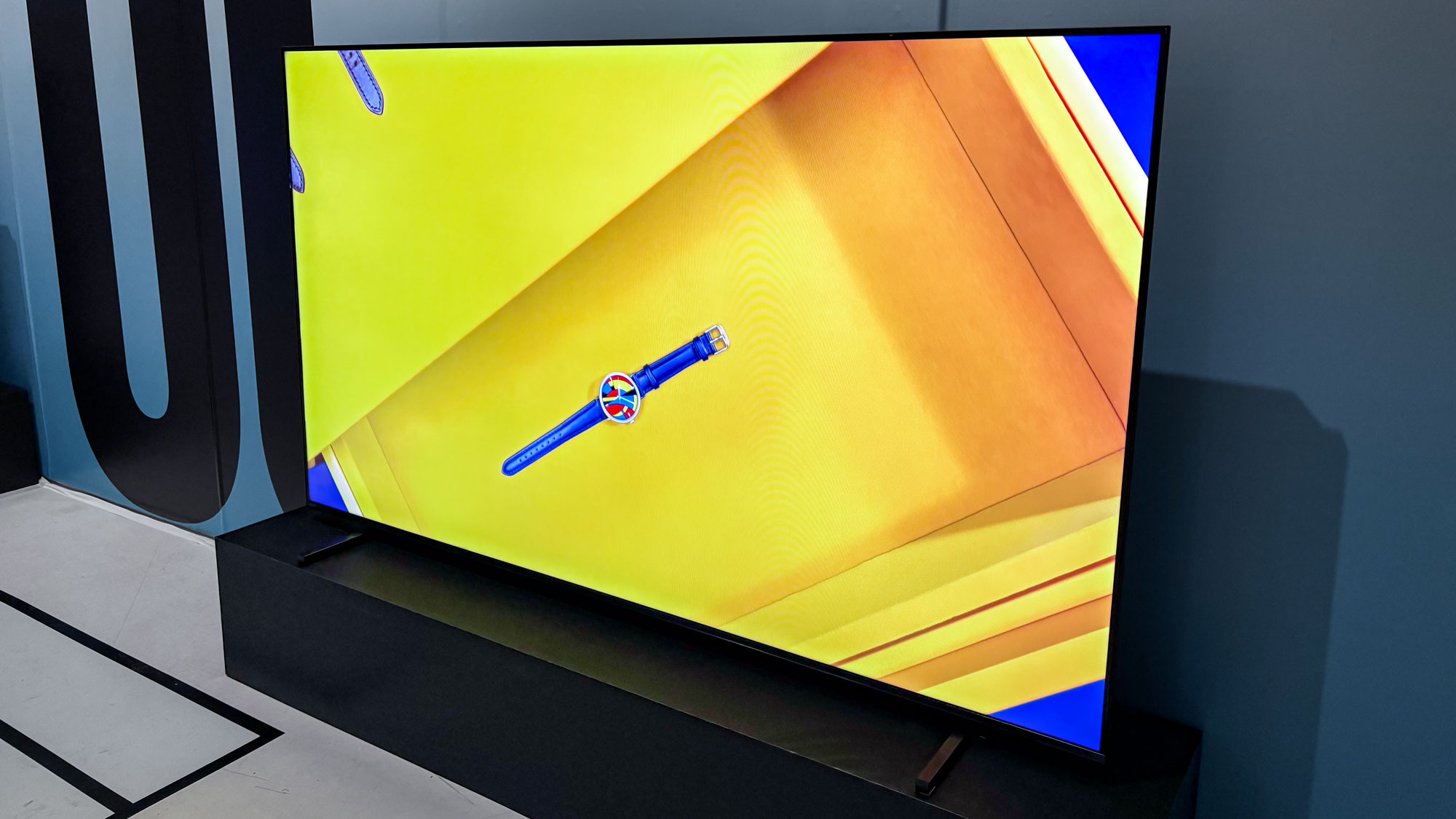 The Hisense U65QF at a press event in NYC.
