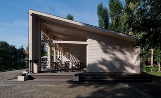 Sandro Sherents and Oleg Shtofman of local architecture firm, Shar Project, have created a new home for Ostrovok restaurant