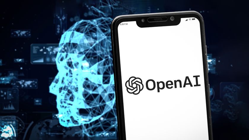 OpenAI logo with robotic human head