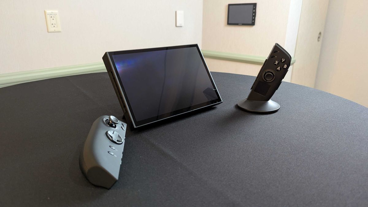 A Lenovo Legion Go (Gen 2) prototype with its controllers detached.