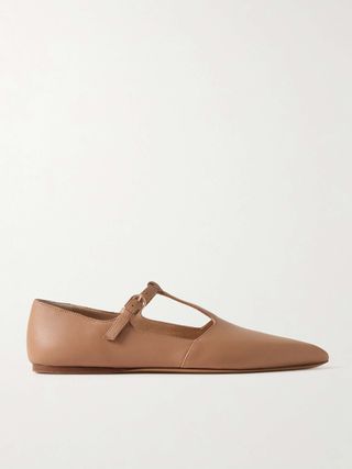 Lola Ballerina Leather Mary Jane Point-Toe Flats