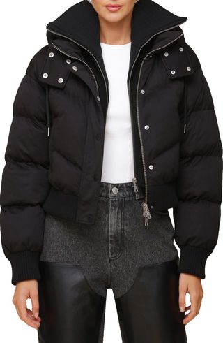 Thermalpuff™ Crop Puffer Jacket With Rib Bib