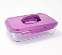 LocknLock Glass Dish W/ Domed Handle Lid