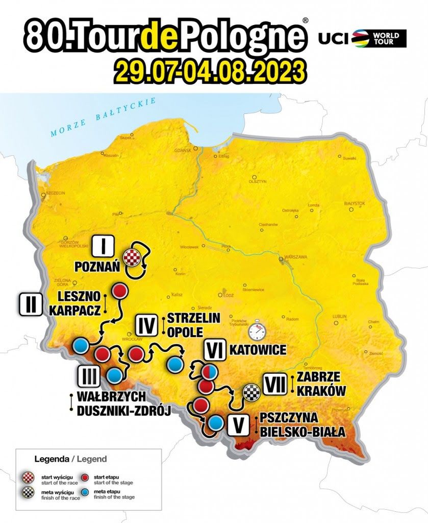 Tour de Pologne 2023 race route