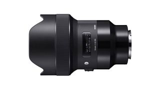 Image shows a side view of the Sigma 14-24mm F2.8 DG HSM ART lens against a white background.