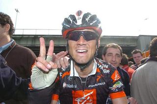 Alejandro Valverde (Caisse d'Epargne) after winning both the 2006 Flèche Wallonne and Liège-Bastogne-Liège