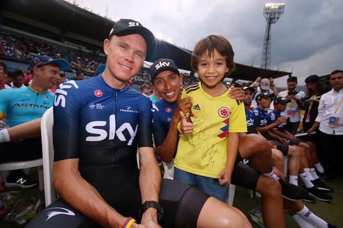 Team Sky's Chris Froome and Egan Bernal have fans of all ages