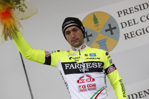 Oscar Gatto (Farnese Vini) on the podium