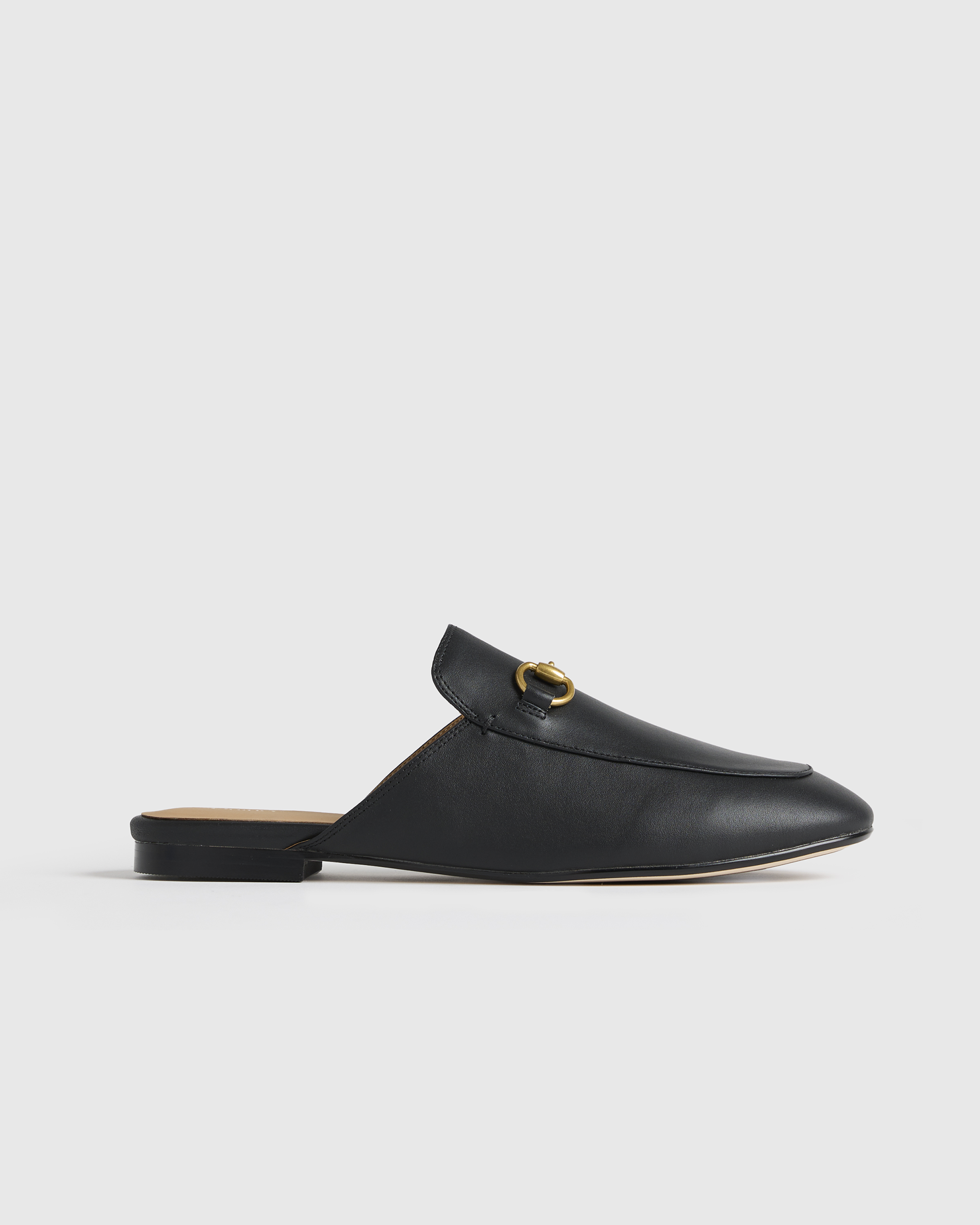 Italian Leather Horsebit Loafer Mule