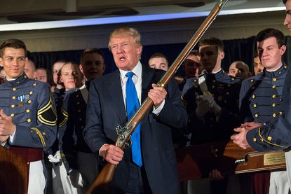 Trump goes off on gun rant. 