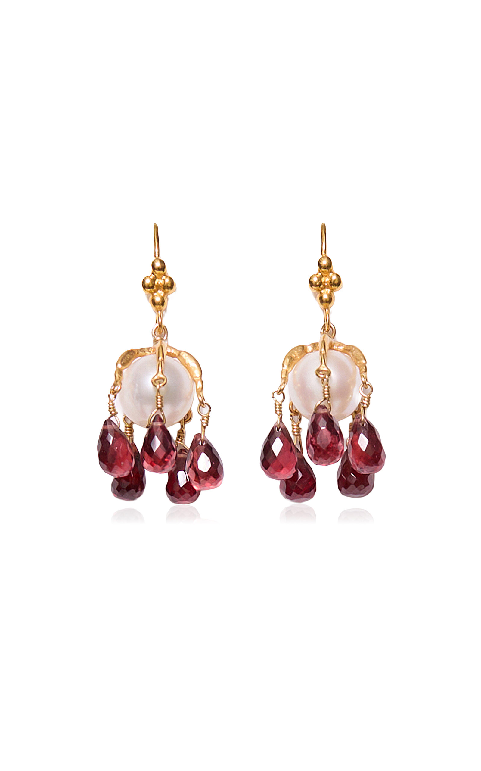 Lark Drip 18k Gold-Plated Garnet Earrings