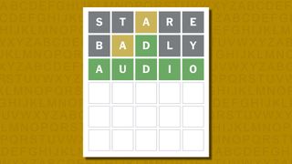 Wordle answer 802 on a yellow background