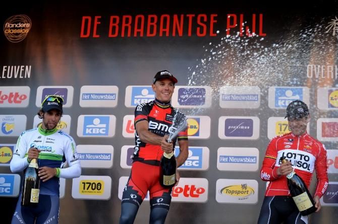 The Brabantse Pijl podium: Michael Matthews, Philippe Gilbert and Tony Gallopin
