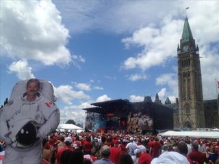 Chris Hadfield on Parliament Hill, Ottawa, ON