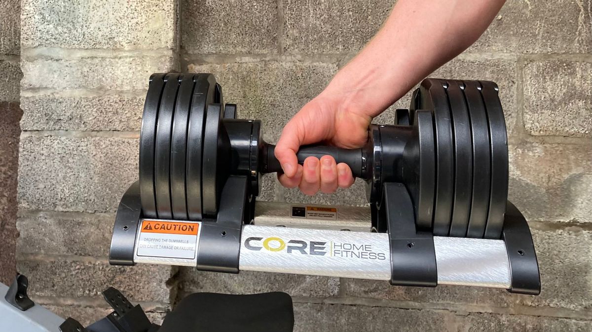  Core Fitness® Adjustable Dumbbell Weight Set by Affordable  Dumbbells - Space Saver - Dumbbells for Your Home : Sports & Outdoors