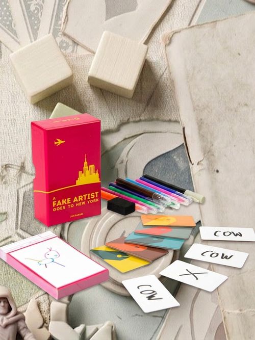 Oink Games a Fake Artist Goes to New York - Japanese Social Deduction Party Game for Families & Adults, Creative Bluffing, Hidden Roles, Group Gameplay | 5-10 Players | Fun Drawing Game | Ages 8+