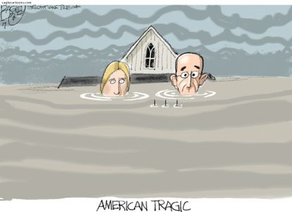 Editorial Cartoon U.S. Flooding Midwest Climate Change American Gothic