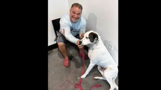 Deaf dog Apollo and his owner Davelis Goutoufas