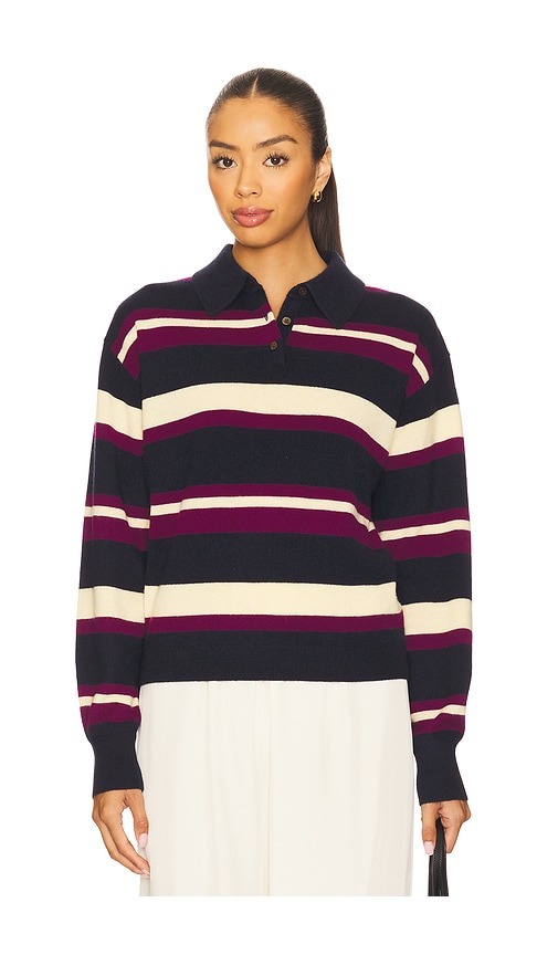 Collegiate Stripe Polo Top