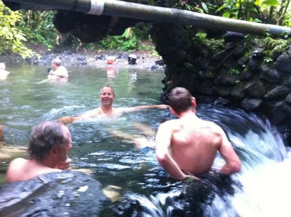 The river was about 102 degrees (Fahrenheit)